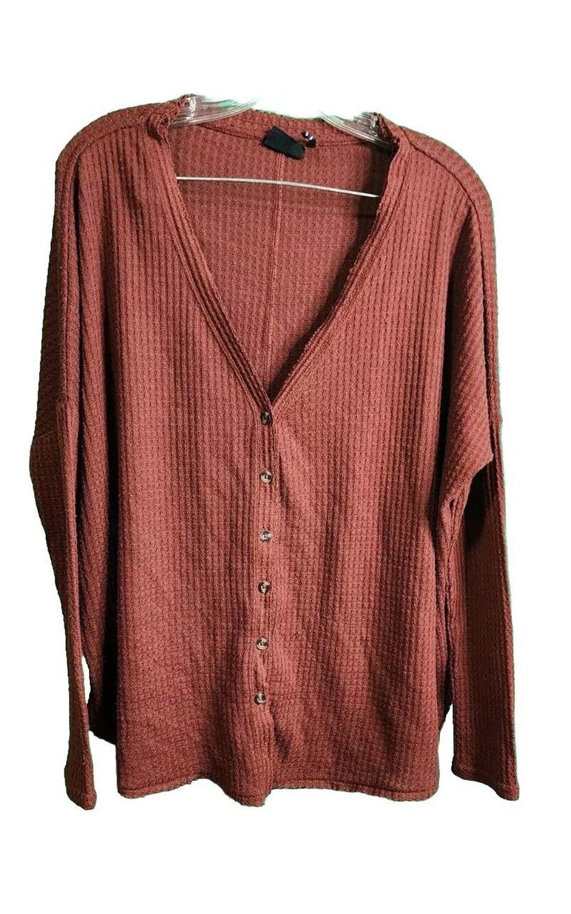 Out From Under (Urban Outfitters) Lightweight Cardigan Rust Boho Oversized XL P